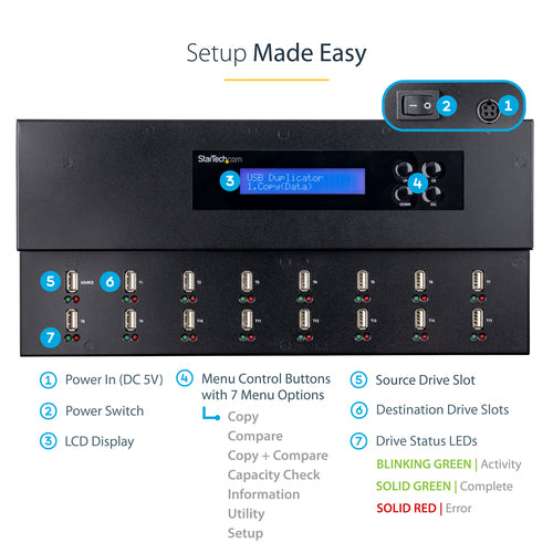 Startech Standalone 1 To 15 USB Thumb Drive Duplicator And Eraser, Multiple USB Flash Driv