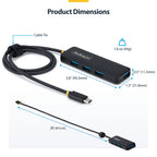Startech 4-Port Usb-C Hub, 5Gbps, Usb-C To 4X Usb-A, Bus Powered, 2 Yr