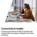 HP Poly Voyager Focus 2 Uc Stereo Headset Anc Bt700 Usb-C Dongle Pc/Mob Incl Usb-A Adaptor