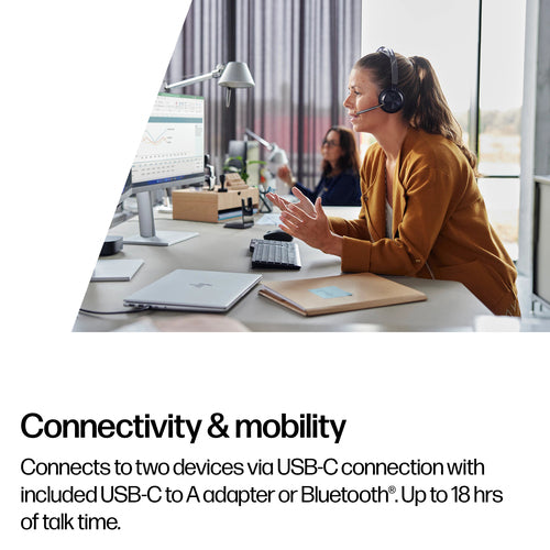 HP Poly Voyager Focus 2 Uc Stereo Headset Anc Bt700 Usb-C Dongle Pc/Mob Incl Usb-A Adaptor