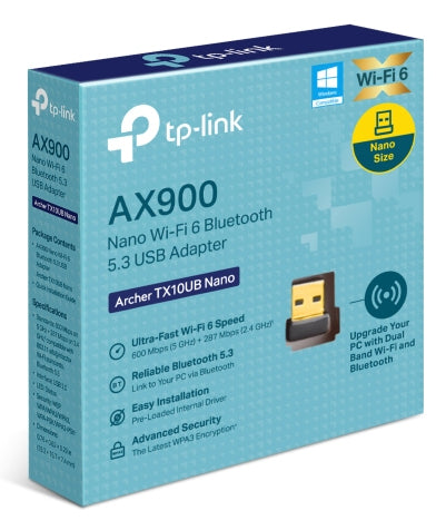 Tp-Link Archer Ax900 Bluetooth 5.3 Wi-Fi 6 Dual-Band USB Adapter, 3Yr