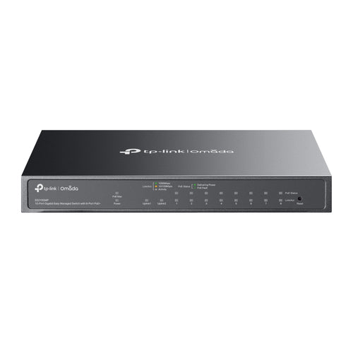 Tp-Link Omada 10-Port Easy Managed Gigabit Desktop Switch, Poe+(8), Sfp/Rj45(2), 123W, 5Yr