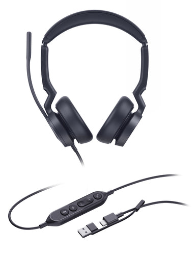 Yealink Wired (Uh46) Uc Stereoheadset,Noise Cancelling Mic, USB C Native, C To A Adapter