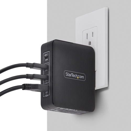 Startech 140W 3 X USB C 1X USB A Gan Wall Charger Int