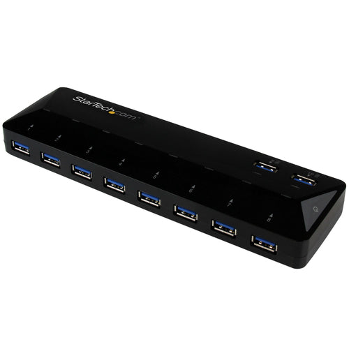 Startech 10 Port USB 3.0 Hub W/ Charge And Sync Ports 2 X 1.5A Ports 2Yr