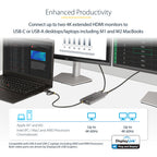 Startech Usb-C To Dual-Hdmi Adapter - Usb-C Or A To 2X HDMI - 4K 60Hz - 100W Power Deliver