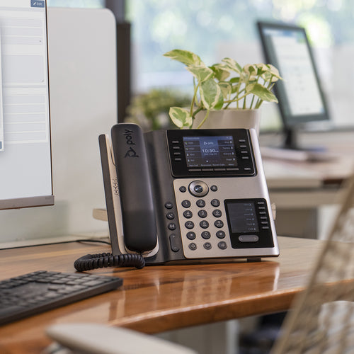 HP Poly Edge E400 Ip Phone, Noiseblock Ai And Acoustic Fence, Usb-C, No Bluetooth/Wifi