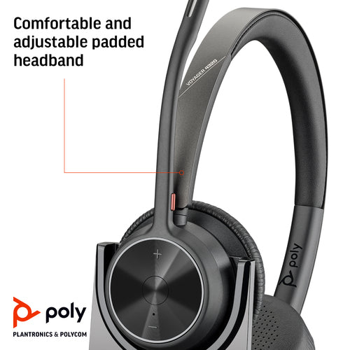 HP Poly Voyager 4320 Oth Wireless Ms Stereo Headset W/Charging Stand, Bt700 Dongle , Usb-C
