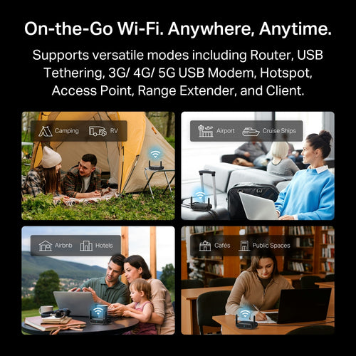Tp-Link Be3600 Wi-Fi 7 Gigabit Portable Travel Router, 2.5G Wan(1), Gbe Lan(1), 3Yr