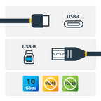 Startech 1M Usb3.1 C To Usb3.1 B Printer Cable, M/M, 2Yr