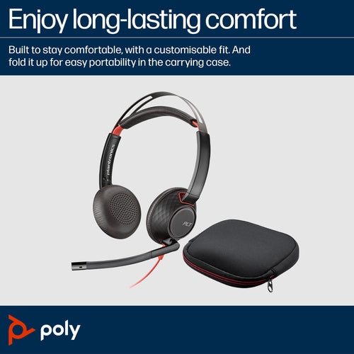 HP Poly Blackwire C5220 Uc Stereo Usb-C Corded Headset, 3.5Mm Inc Usb-A Adaptor