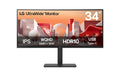 LG 34" (21:9) Wqhd Curved Ips, Hdmi(2), Dp, Usb-C, 90W, Lan, Kvm, Spkr, H/Adj, Vesa, 3Yr