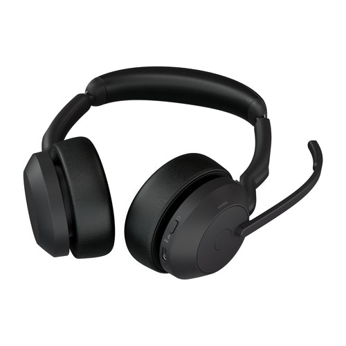 Jabra Wireless Evolve2 55 Uc Stereo Bluetooth Anc Headset W/Charging Stand+Link390A,Usb-A