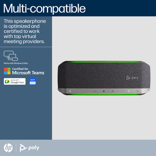 HP Poly Sync 40+ Ms Smart Speakerphone,Bluetooth + Usb-A + Usb-C + Usb-A Bt600 Dongle (Ms)