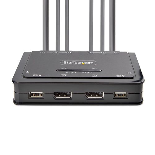 Startech 2 Port USB Dual Displayport 4K 60Hz Cable Kvm Switch W Audi
