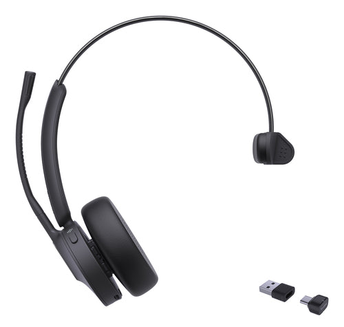 Yealink Wireless (Bh70) Uc Mono Bluetooth Headset Bt51 Dongle, Black, C To A Adapter