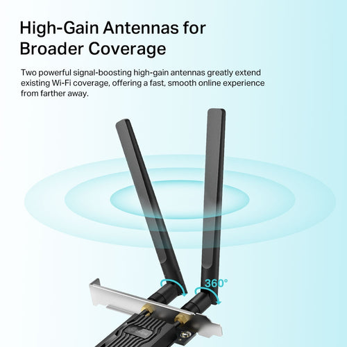 Tp-Link Archer Ax1800 Bluetooth 5.2 Wi-Fi 6 Dual-Band Pcie Adapter, 3Yr