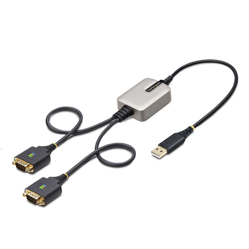 Startech 2Ft (60Cm) 2-Port USB To Serial Adapter Cable, Interchangeable Db9 Screws/Nuts, C