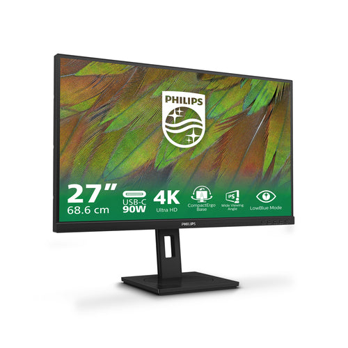 Philips 27" (16:9) Monitor, Uhd Ips, Hdmi(2), Dp, Usb(4), Usb-C, Lan, H/ Adj, Spk 4Yr