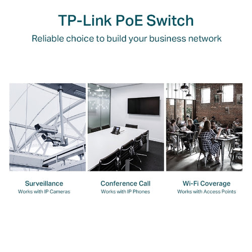 Tp-Link 16-Port Easy Smart Gigabit Switch, Poe+(16), Sfp(2), 250W, Metal Case, 5Yr