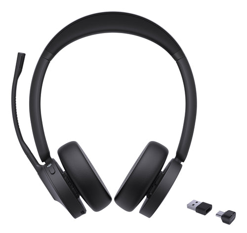 Yealink Wireless (Bh70) Ms Stereo Bluetooth Headset Bt51 Dongle, Black, C To A Adapter