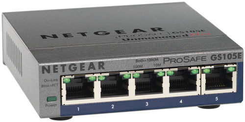 Netgear (Gs105E) 5-Port Web Managed Switch, Gbe+(5), Life Wty