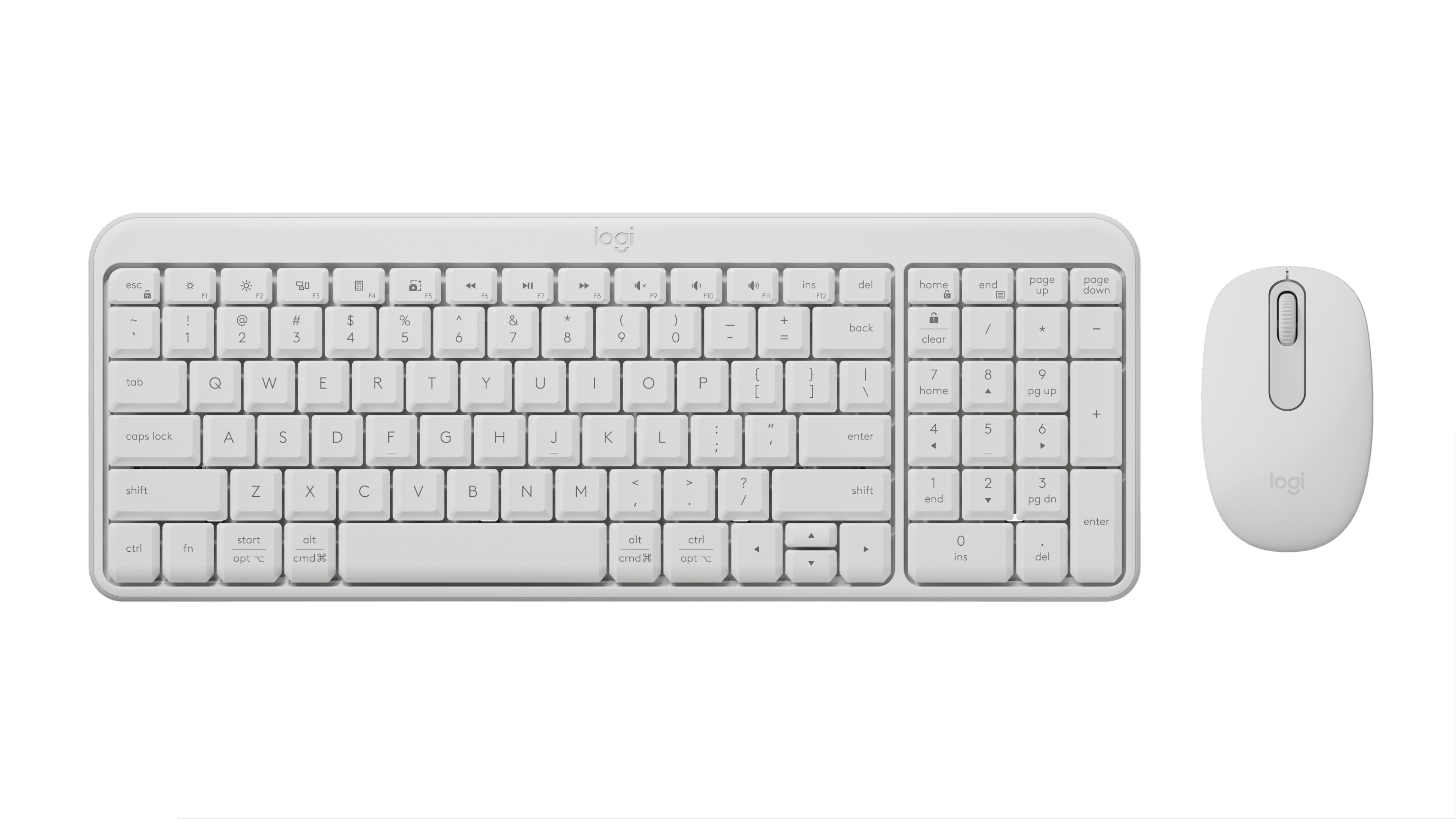 Logitech Mk250 Compact Bt Wireless Combo White 1Yr Wnty