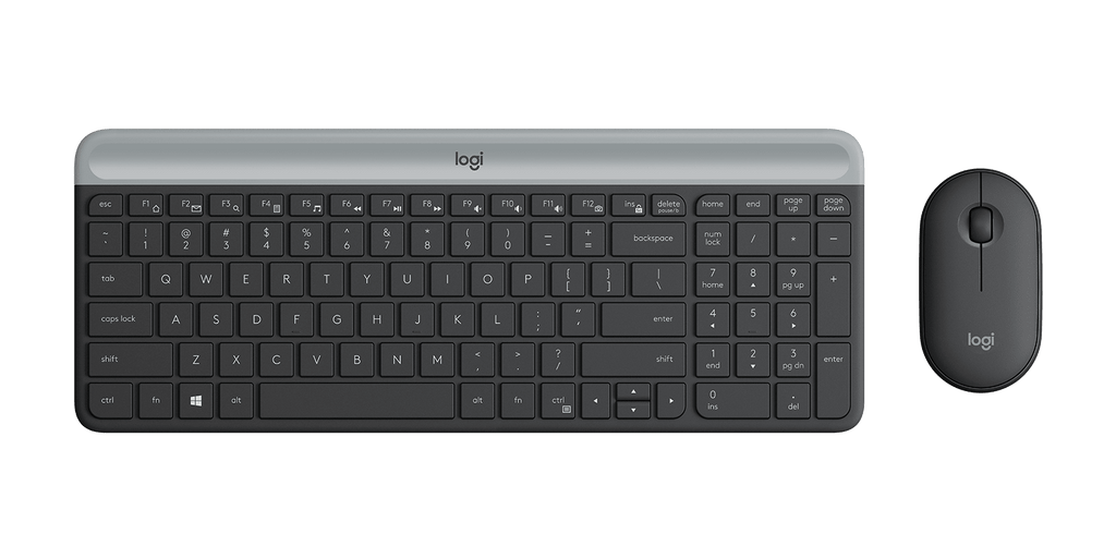 Logitech Mk470 Slim Wireless Keyboard And Mouse Combo, 2.4 GHZ Receiver, Graphite