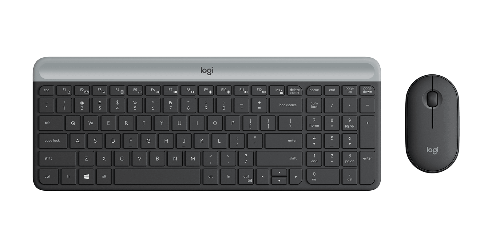 Logitech Mk470 Slim Wireless Keyboard And Mouse Combo, 2.4 GHZ Receiver, Graphite