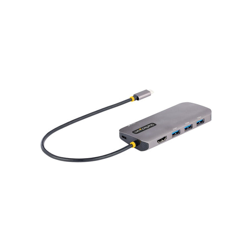 StarTech 0.3M USB-C Multiport Adapter, 100W, USB(3), 4K HDMI(1), RJ45(1), Sd/Microsd