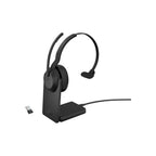 Jabra Wireless Evolve2 55 MS Mono Bluetooth Anc Headset W/Charging Stand+Link390A, USB-A