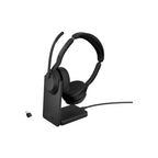Jabra Wireless Evolve2 55 UC Stereo Bluetooth Anc Headset W/Charging Stand+Link390C, USB-C
