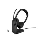 Jabra Wireless Evolve2 55 UC Stereo Bluetooth Anc Headset W/Charging Stand+Link390A, USB-A