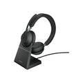 Jabra Wireless Evolve2 65 MS Stereo Bluetooth Headset W/Charging Stand+Link 380A Bt, USB-A