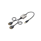 StarTech 2Ft (60Cm) 2-Port USB To Serial Adapter Cable, Interchangeable DB9 Screws/Nuts, C