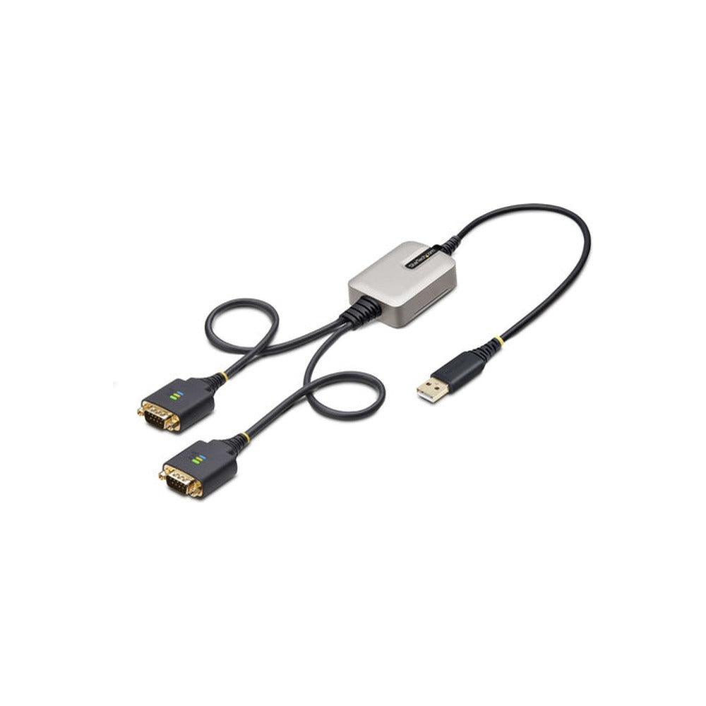 StarTech 2Ft (60Cm) 2-Port USB To Serial Adapter Cable, Interchangeable DB9 Screws/Nuts, C
