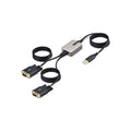 StarTech 13Ft (4M) 2-Port USB To Serial Adapter Cable, Interchangeable DB9 Screws/Nuts, Co