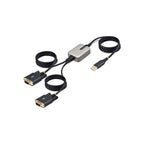 StarTech 13Ft (4M) 2-Port USB To Serial Adapter Cable, Interchangeable DB9 Screws/Nuts, Co