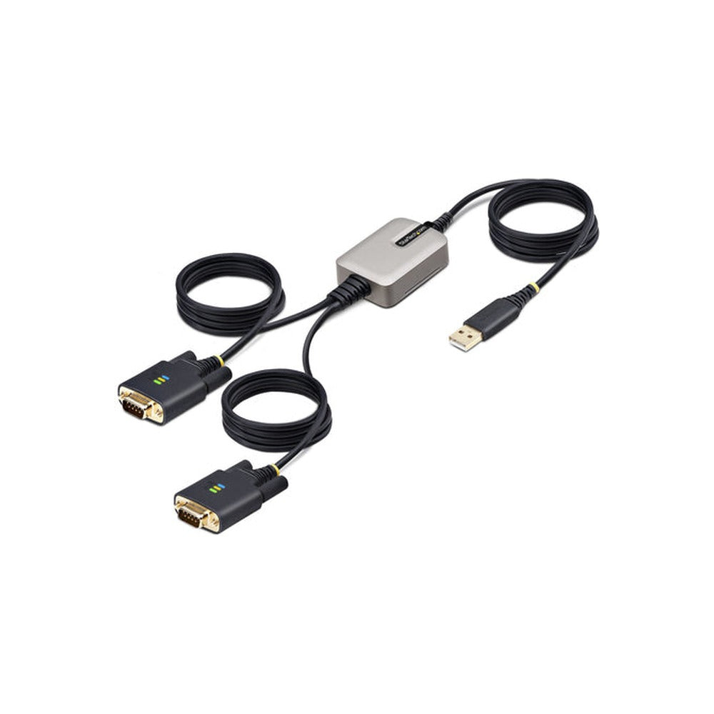 StarTech 13Ft (4M) 2-Port USB To Serial Adapter Cable, Interchangeable DB9 Screws/Nuts, Co