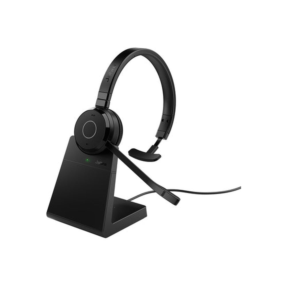 Jabra Wireless Evolve 65 Te UC Mono Bluetooth Headset W/Charge Stand + Link 390A Bt, USB-A