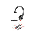 HP Poly Blackwire 3310 MS Mono USB-C Wired Headset, Including USB-A Adaptor