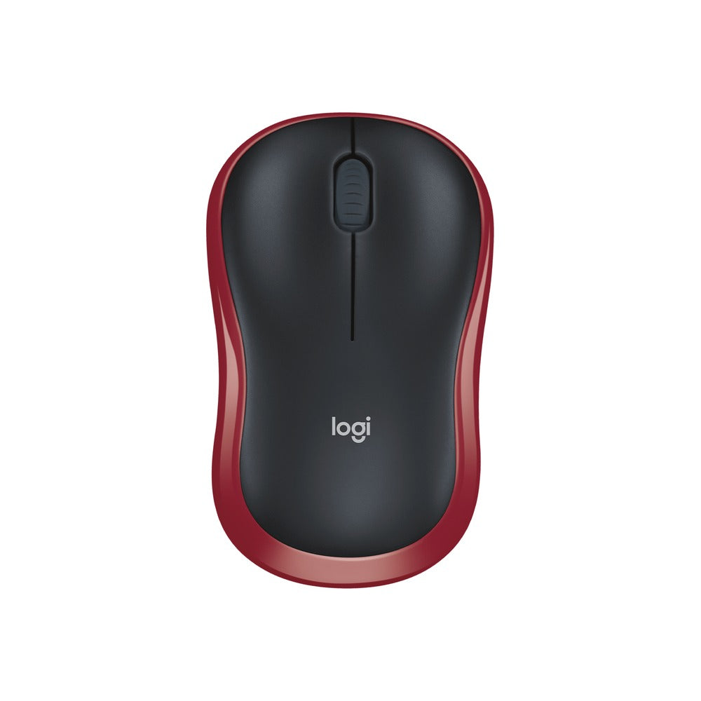 Logitech M185 Wireless Mouse, Red, 2.4Ghz USB Receiver, Plug And Play