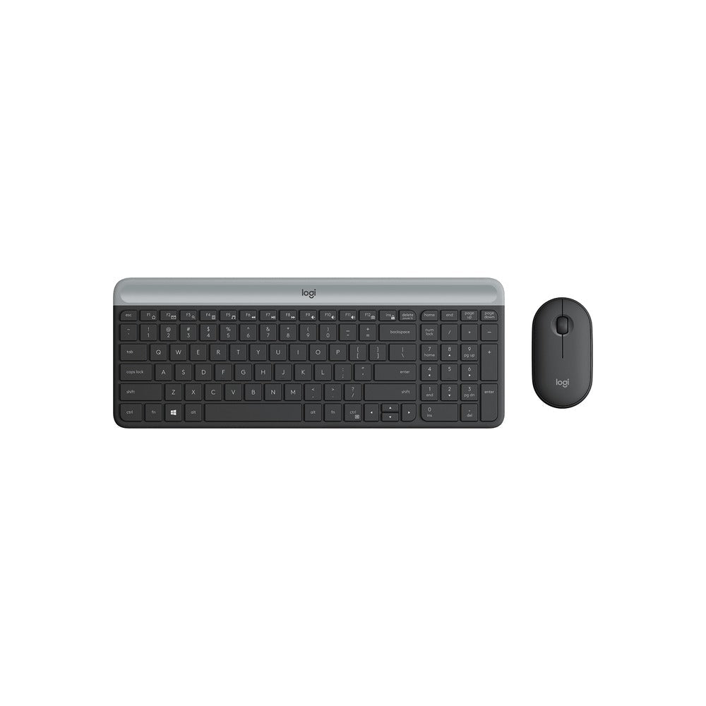 Logitech Mk470 Slim Wireless Keyboard And Mouse Combo, 2.4 GHZ Receiver, Graphite