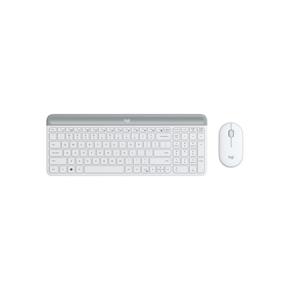 Logitech Mk470 Slim Wireless Keyboard And Mouse Combo, 2.4 GHZ USB Receiver, White- 1Yr Wty
