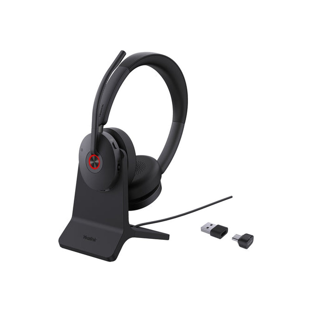 Yealink Wireless (BH74) MS Stereo Bt Anc Headset, Chargestand, Bt51, Black, C To A Adapter
