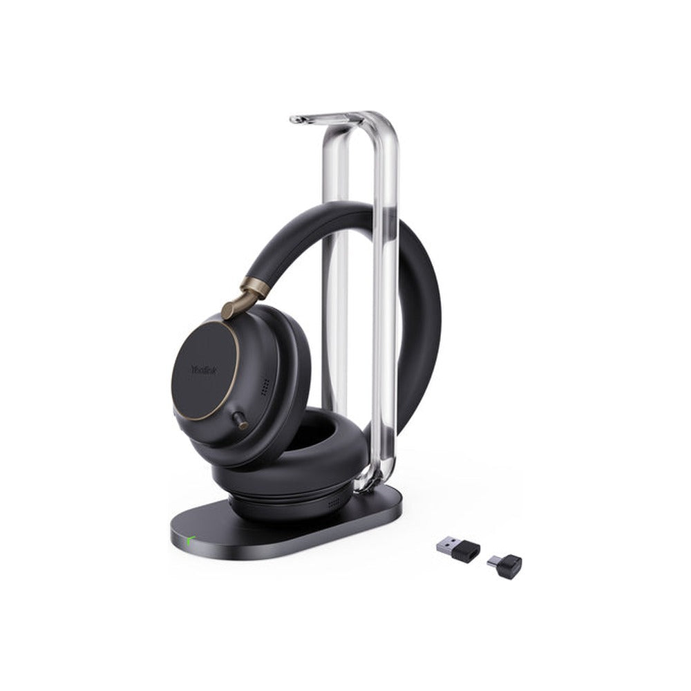 Yealink Wireless (Bh76 Plus) MS Anc Stereo Headset, Chargestand, Black, USB-C Native, C/A Adap