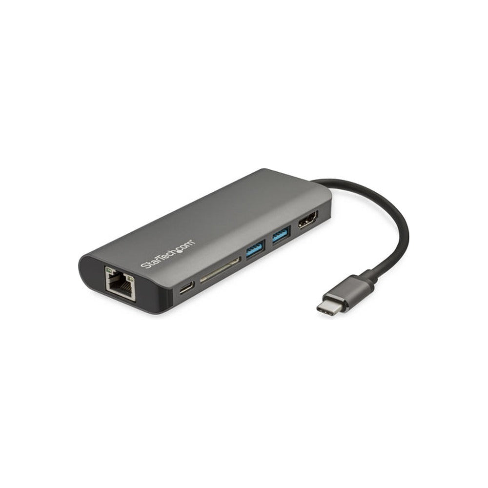 StarTech USB-C (T/Bolt3) Multiport Adapter, 4K HDMI USB(2), RJ45, SD, Single Display, 48W