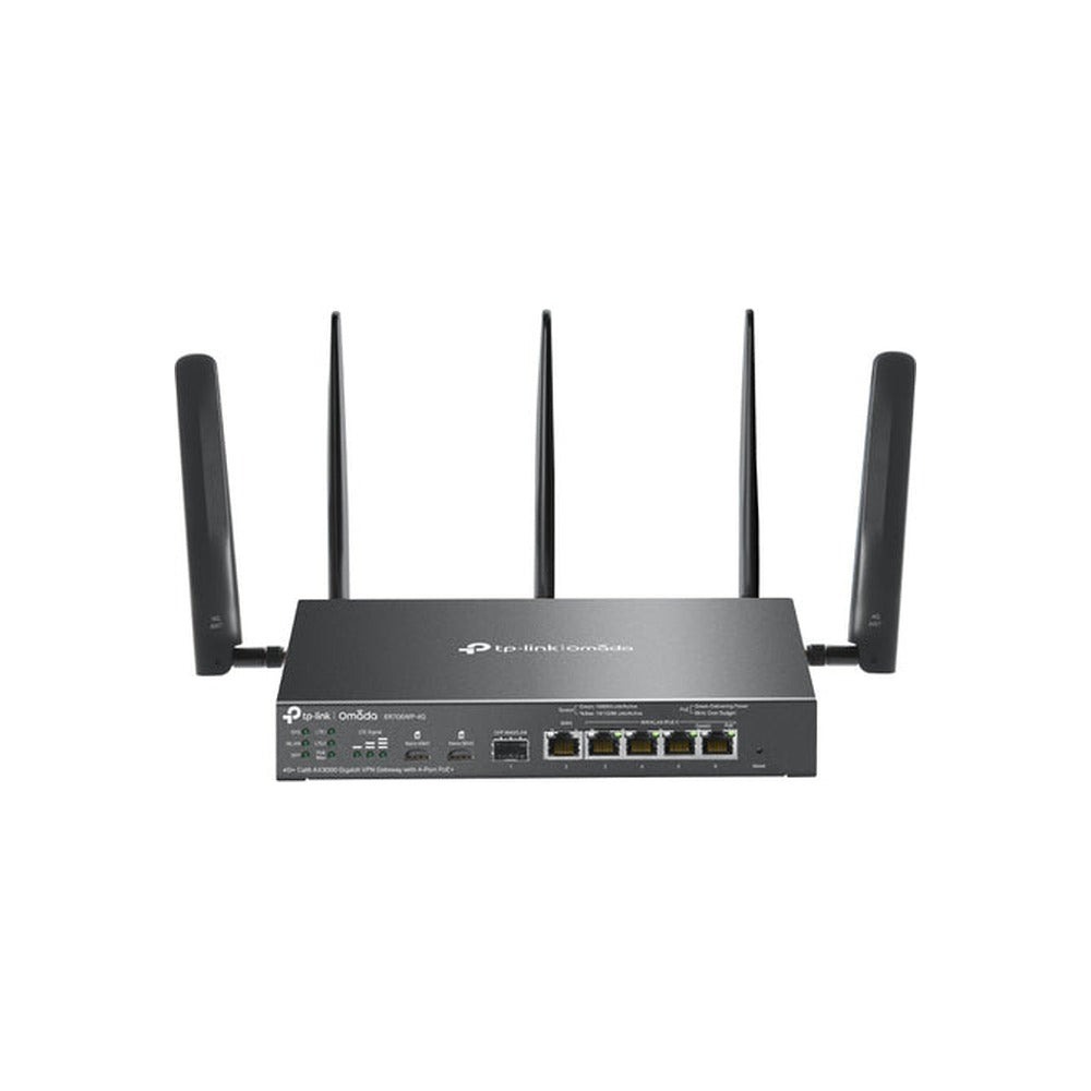 TP-Link Omada Ax3000 4G+ Wi-Fi 6 Dual-Band Gigabit Vpn Router, GbE Lan/Wan(5), PoE+