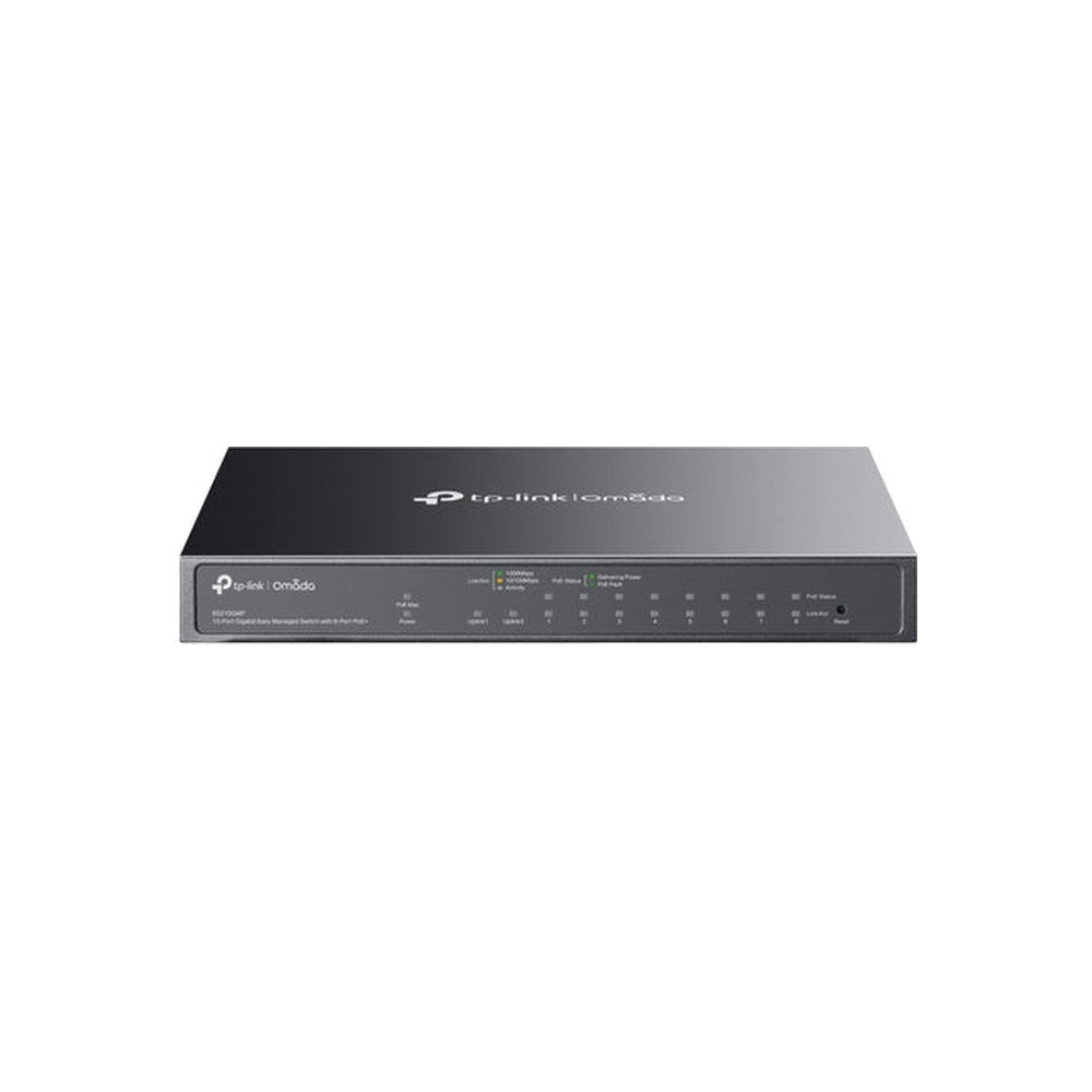 TP-Link Omada 10-Port Easy Managed Gigabit Desktop Switch, PoE+(8), Sfp/Rj45(2), 123W