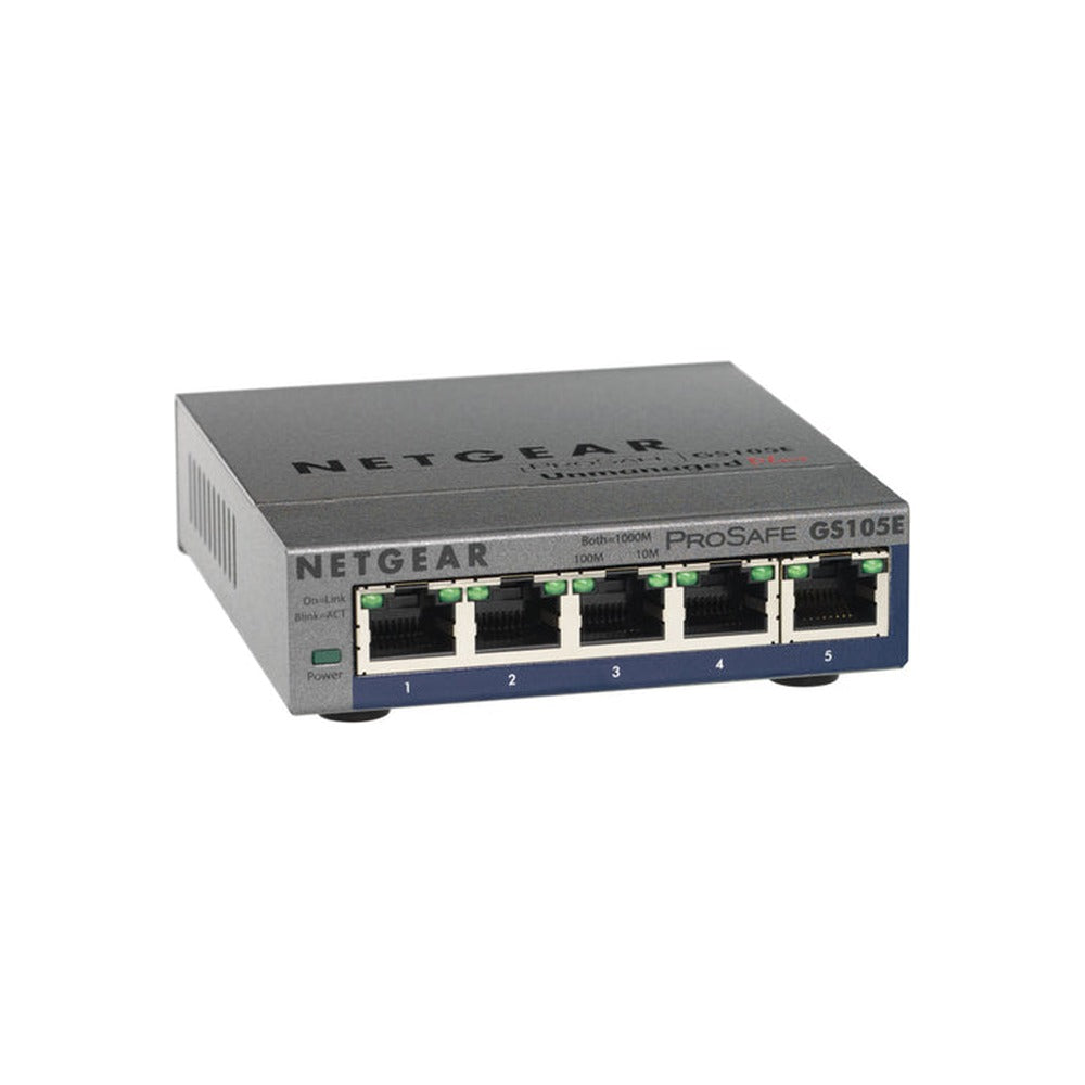 NETGEAR (GS105E) 5-Port Web Managed Switch, Gbe+(5)